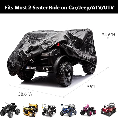 Miniatura 2 de Funda impermeable para auto de 2 plazas para ruedas eléctricas Jeep, cubierta resistente 420D que protege los vehículos de juguete a batería del