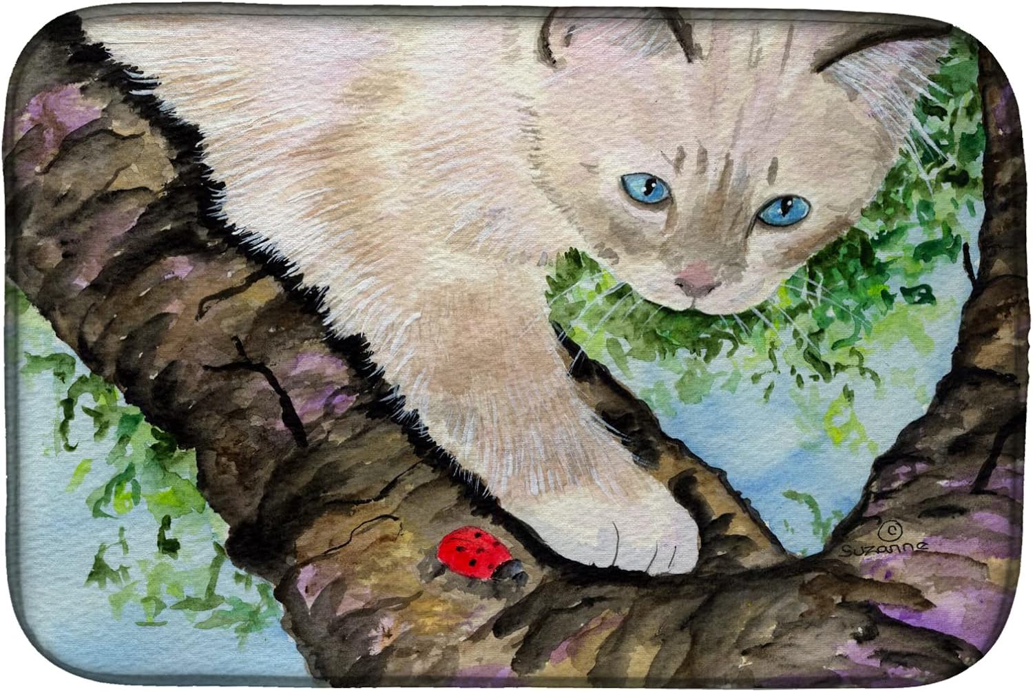 Caroline's Treasures SS8276DDM 猫 - バーマン 食器乾燥マット 吸収性 食器乾燥マット キッ