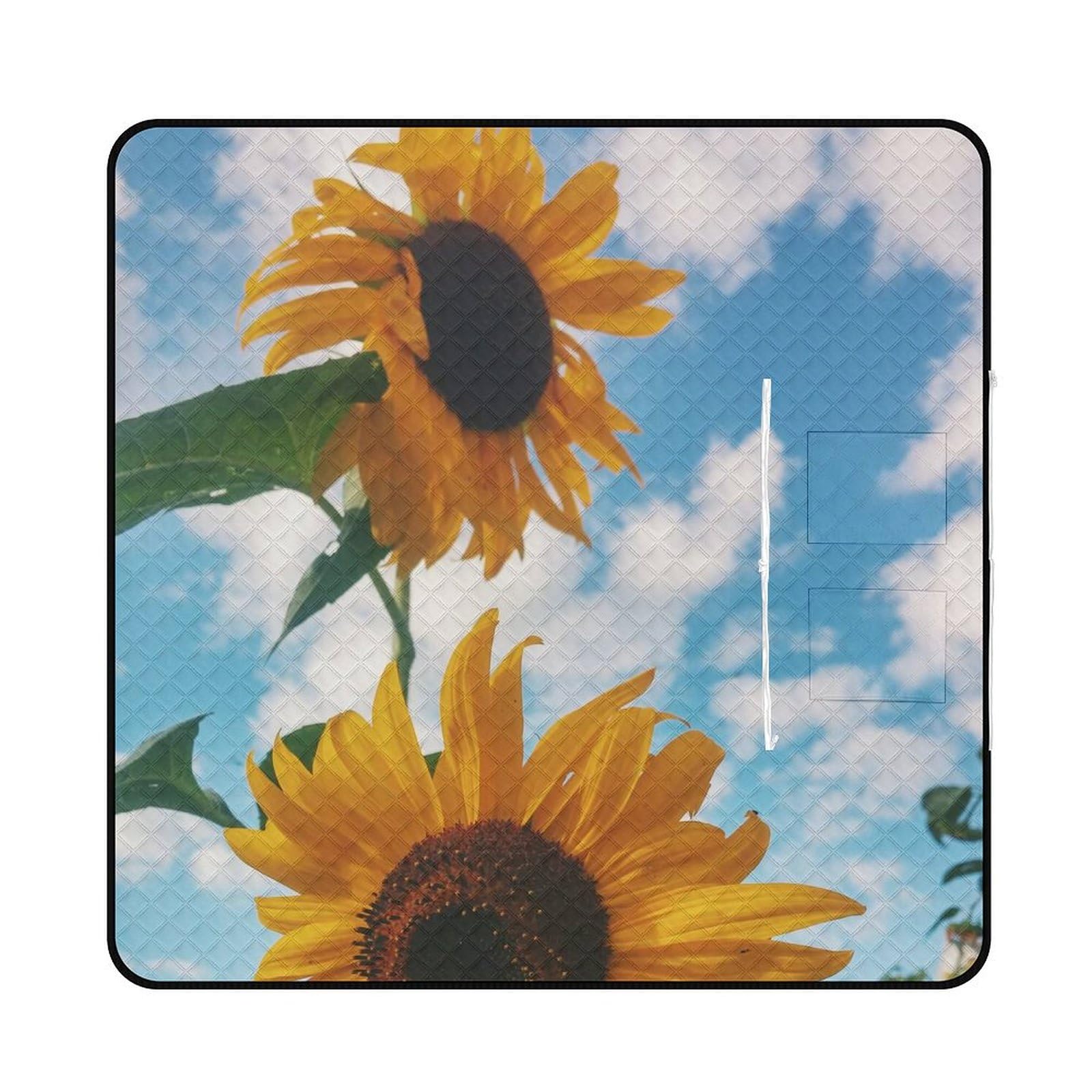 3D Impression SunFleurs in The Sun Couverture Pique Nique Tapis De Plage Anti Sable Matelas De Plage Tapis Picnic pour Jardin,Nappe, BBQ, Randonnée 200x200cm
