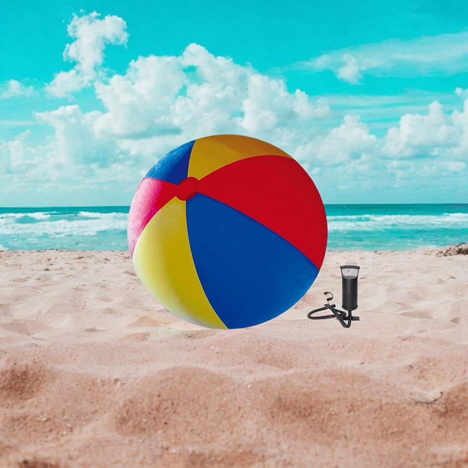 Pallone Gonfiabile da Spiaggia, per Piscina, per Esterni, in PVC, Pieghevole, Grande, Gioco Acquatico, Facile da Trasportare, Giocattolo Interattivo C, Diametro 130 Cm