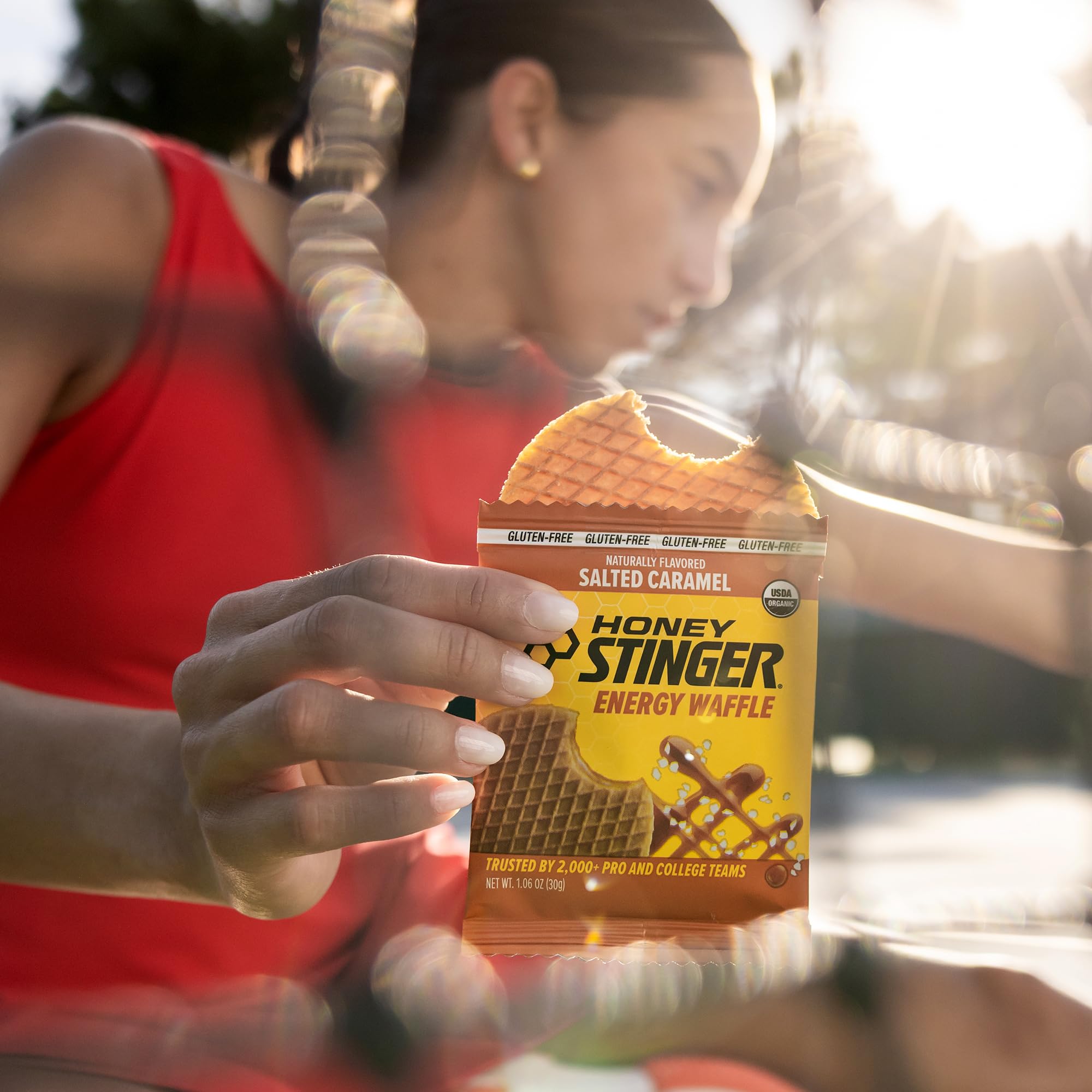 Honey Stinger Organic Gluten Free Salted Caramel Waffle, Energy Stroopwafel for Exercise, Endurance and Performance, Sports Nutrition for Home & Gym, Pre & Post Workout, 16.96 Ounces (Pack of 16) — Amazon image 7