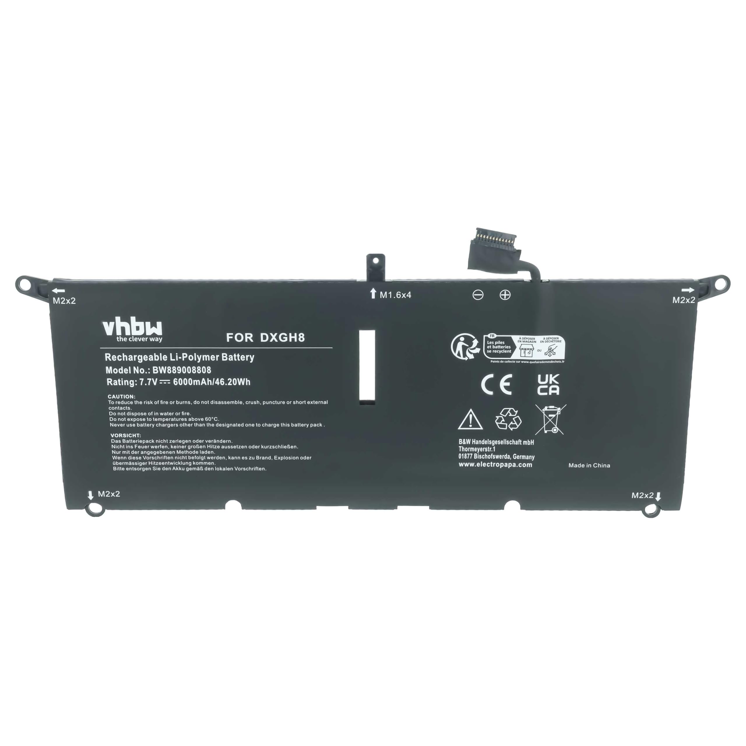 vhbw Batería Compatible con DELL XPS 13-9370-D2905G, XPS 13-9370-D1905TG
