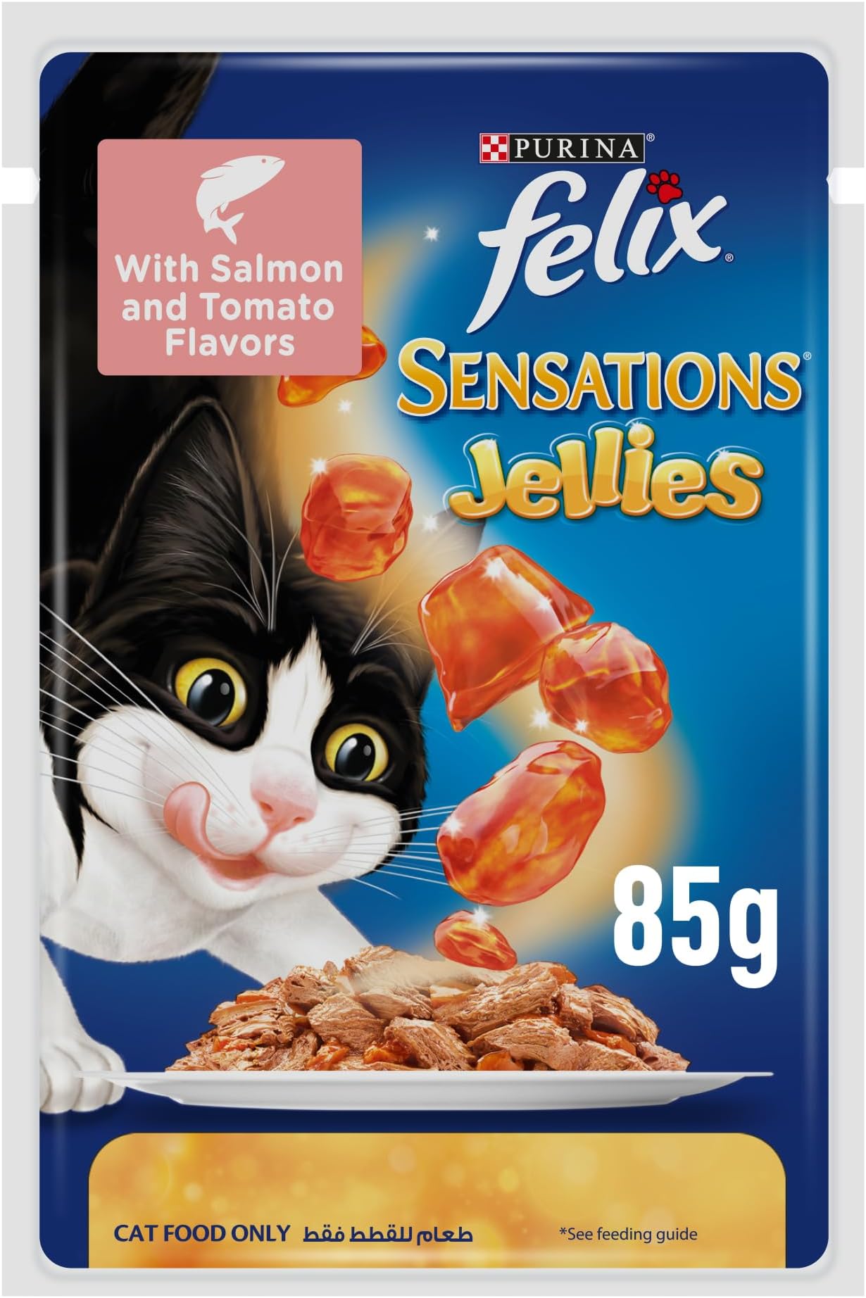 Purina® Felix® Sensations Jellies Salmon and Tomato Flavors 85g