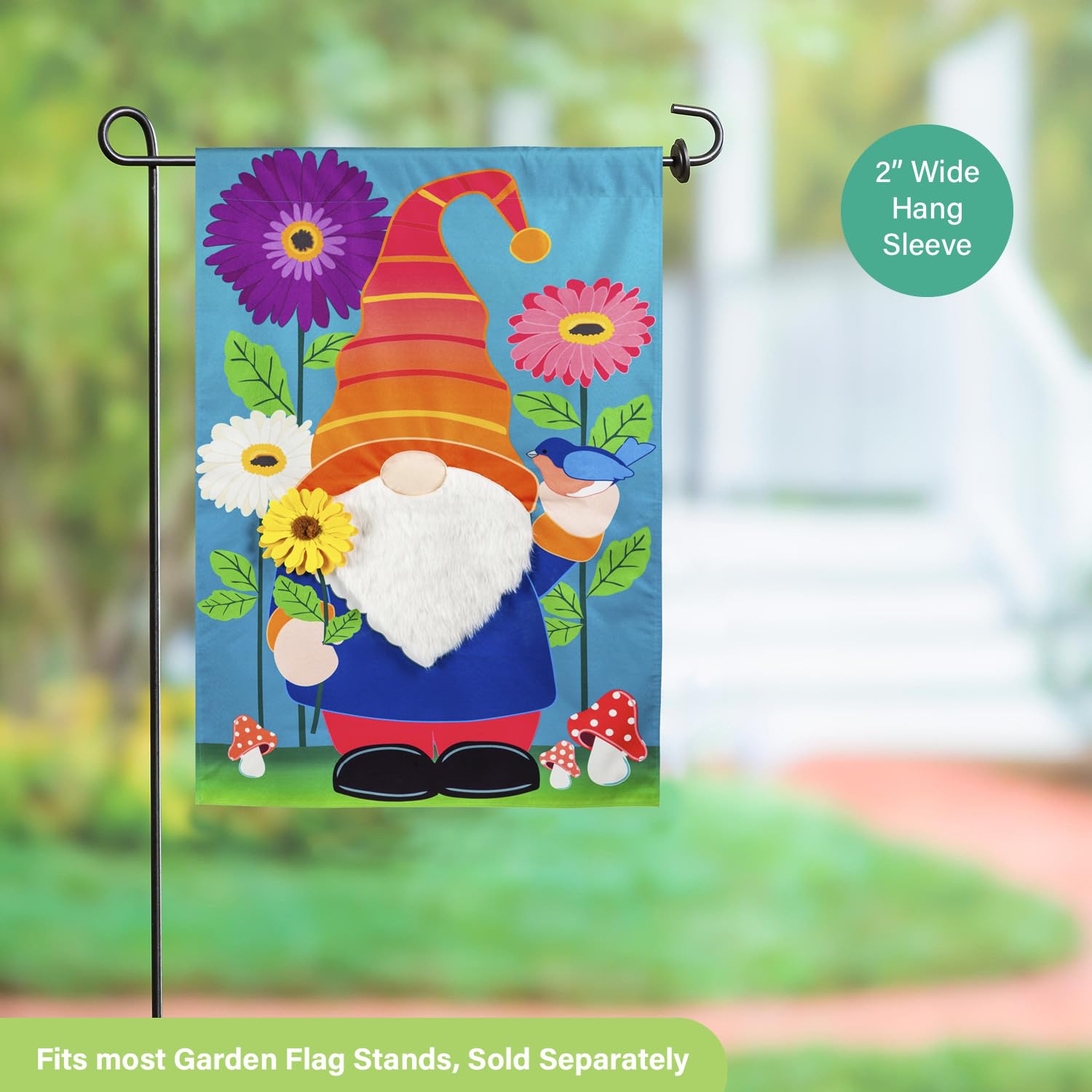 Amazon.com : Evergreen Flower Gnome Garden Flags 12x18 double