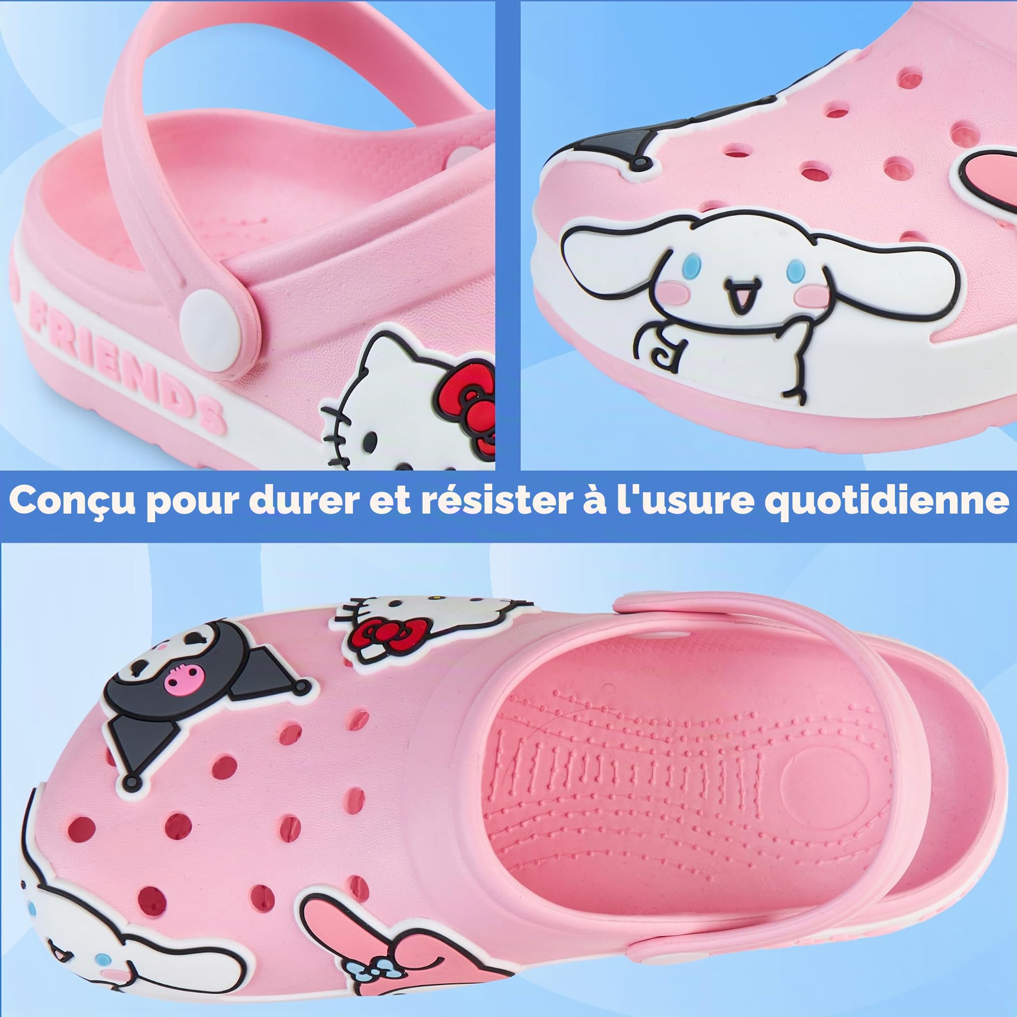 Get Trend Hello Kitty | Pat Patrouille | Spidey et Ses Amis Sabot Enfant Fille, Sabot Jardin Semelle Antidérapante et Sangle, Slip-on Chaussons Enfant