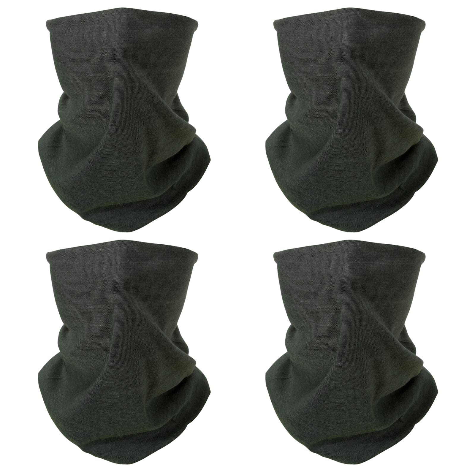 Smehcf Unisex 4X Army-Green Face Mask 4 Headband Bandana Balaclava Half Face Mask Shield Head Hair Scarf Neck Gaiter Hat Multipurpose For Women Men Breathable Reusable Washable Army Green