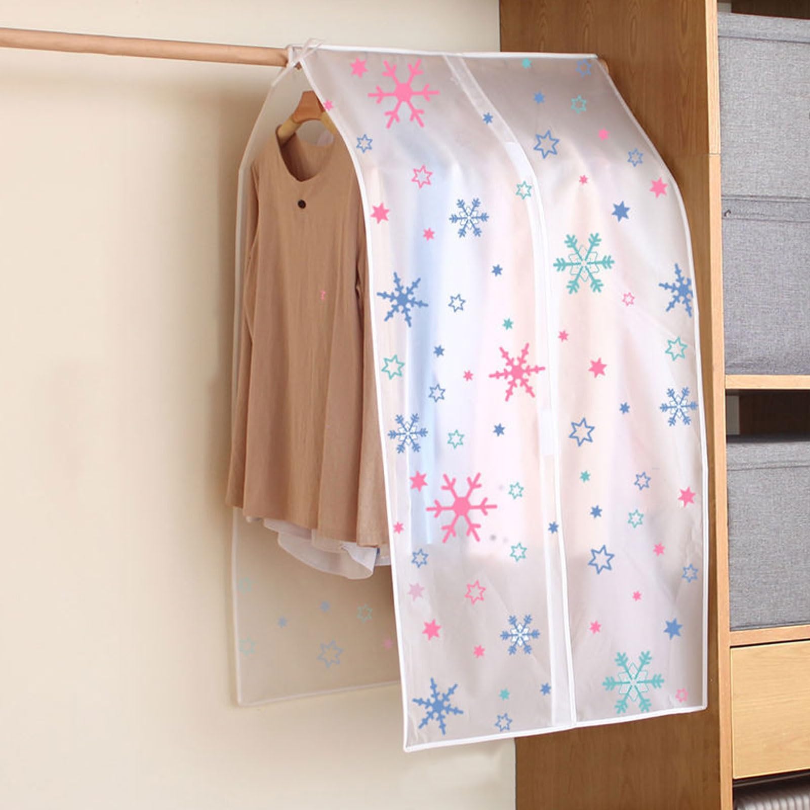 OWOHYG Garment Storage Bags For Hanging Clothing Rack Clothes,Dust-Proof And Moisture-Proof,Translucent Peva Material,Various Styles,And Various Sizes Are Available.Snowflake-A