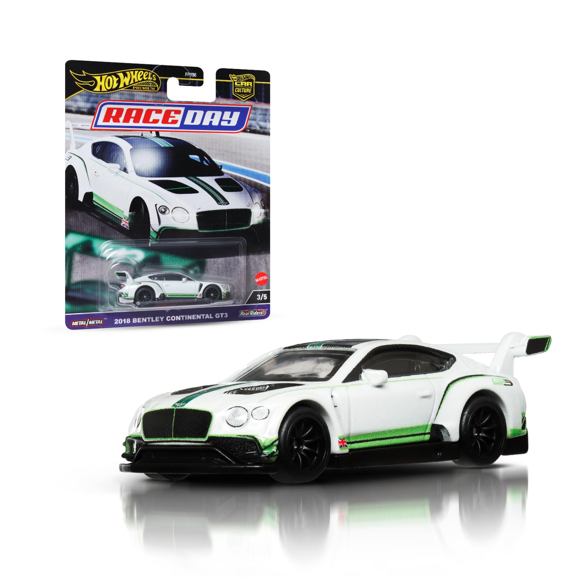 Hot Wheels Premium Bentley Continent, Car Culture Circuit Legends Vehículos para niños y niñas a partir de 3años y fans y coleccionistas adultos, colección de vehículos Car Culture escala 1:64, HRV93