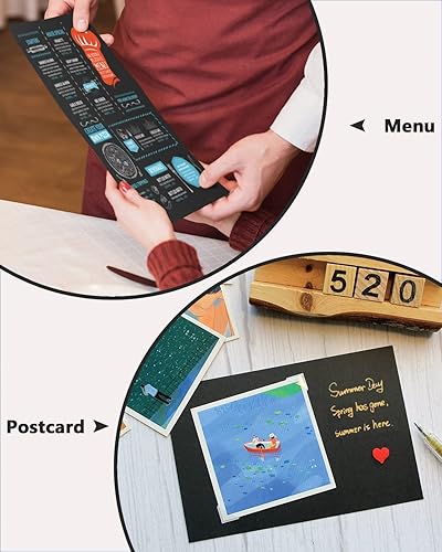 Miniatura 4 de Papel de cartulina negro de 8.5 x 11 pulgadas, 108 hojas de 6.35 oz, papel de construcción pesado para hacer tarjetas, impresión, manualidades,