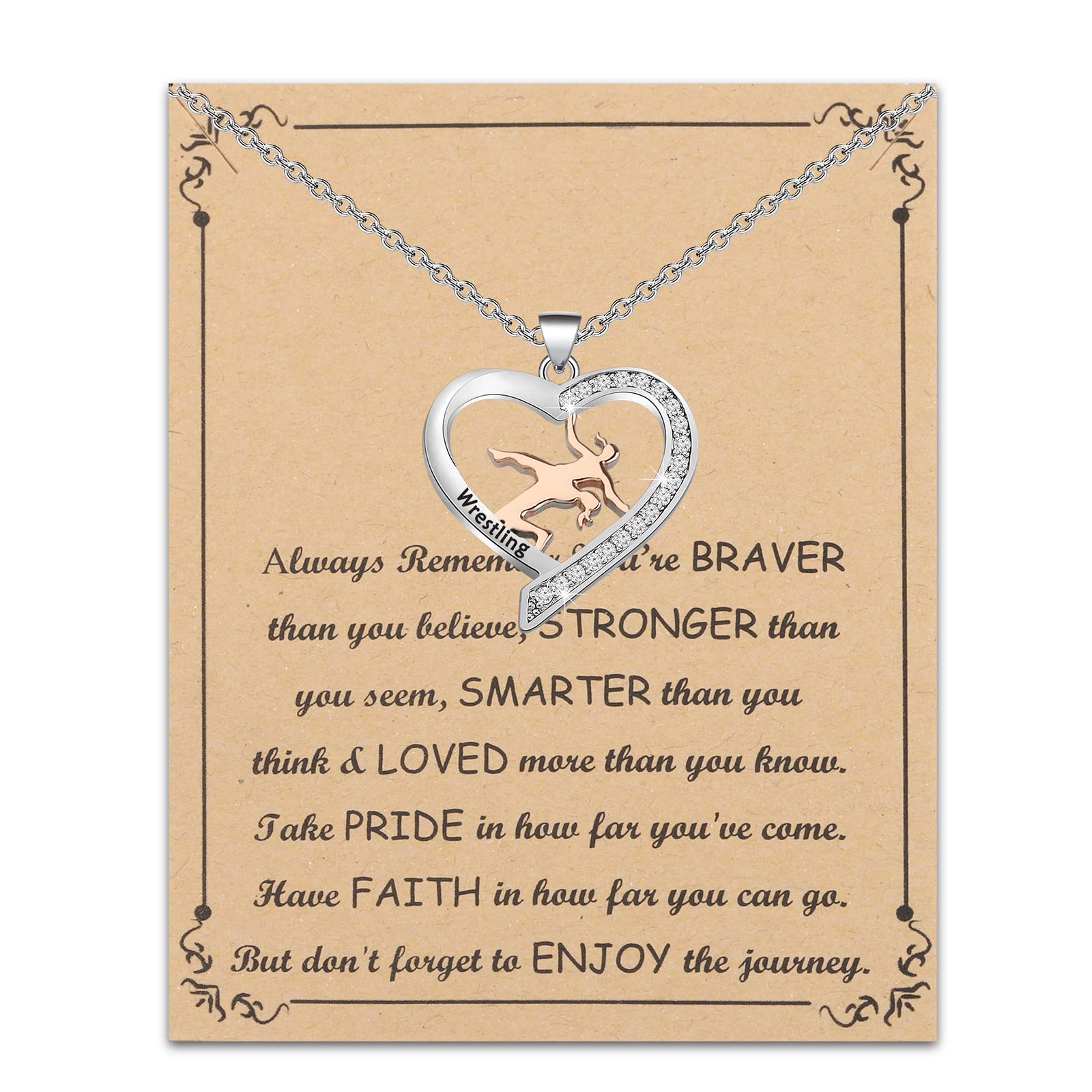 BNQL Women's Wrestling Necklace - Inspirational Jewelry Gift