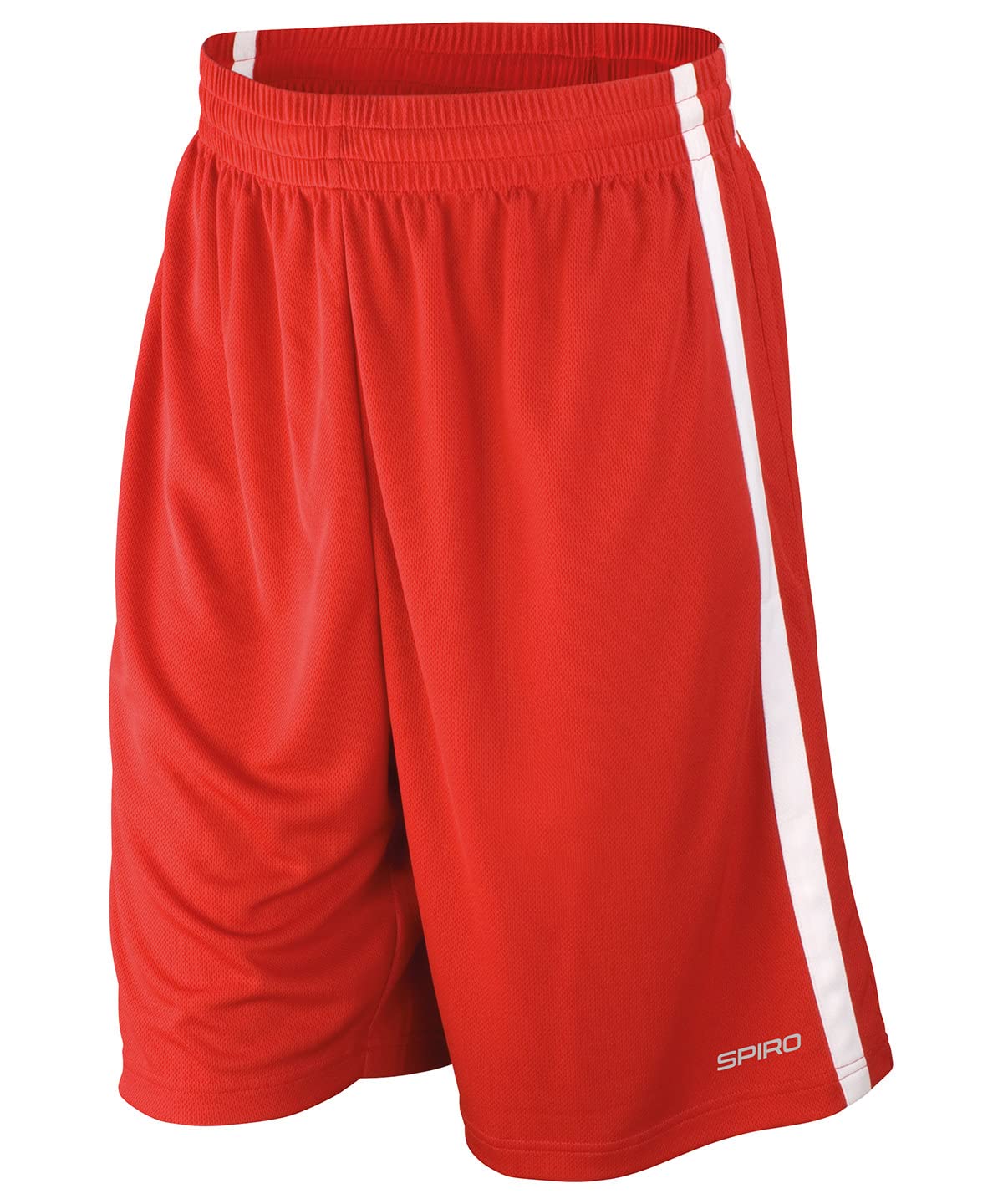 Spiro Men's Red, White Basketball Quick Dry Shorts - Red/White - S