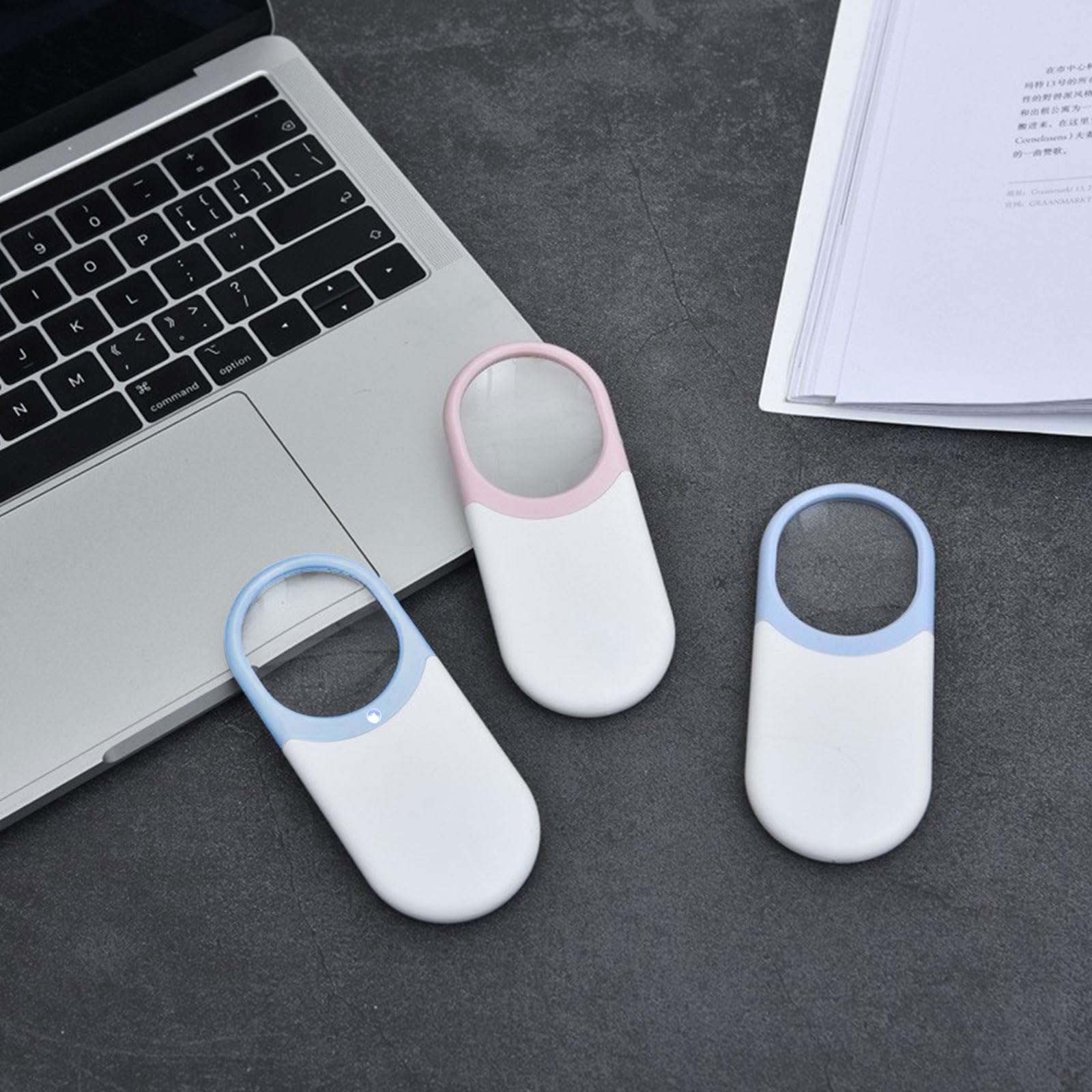 MEELYHOME LED Lighted Slide-Out Aspherics Magnifier Pocket Jewelry Magnifying Glass 10X Reading Magnifier For Reading Close Work, Pink