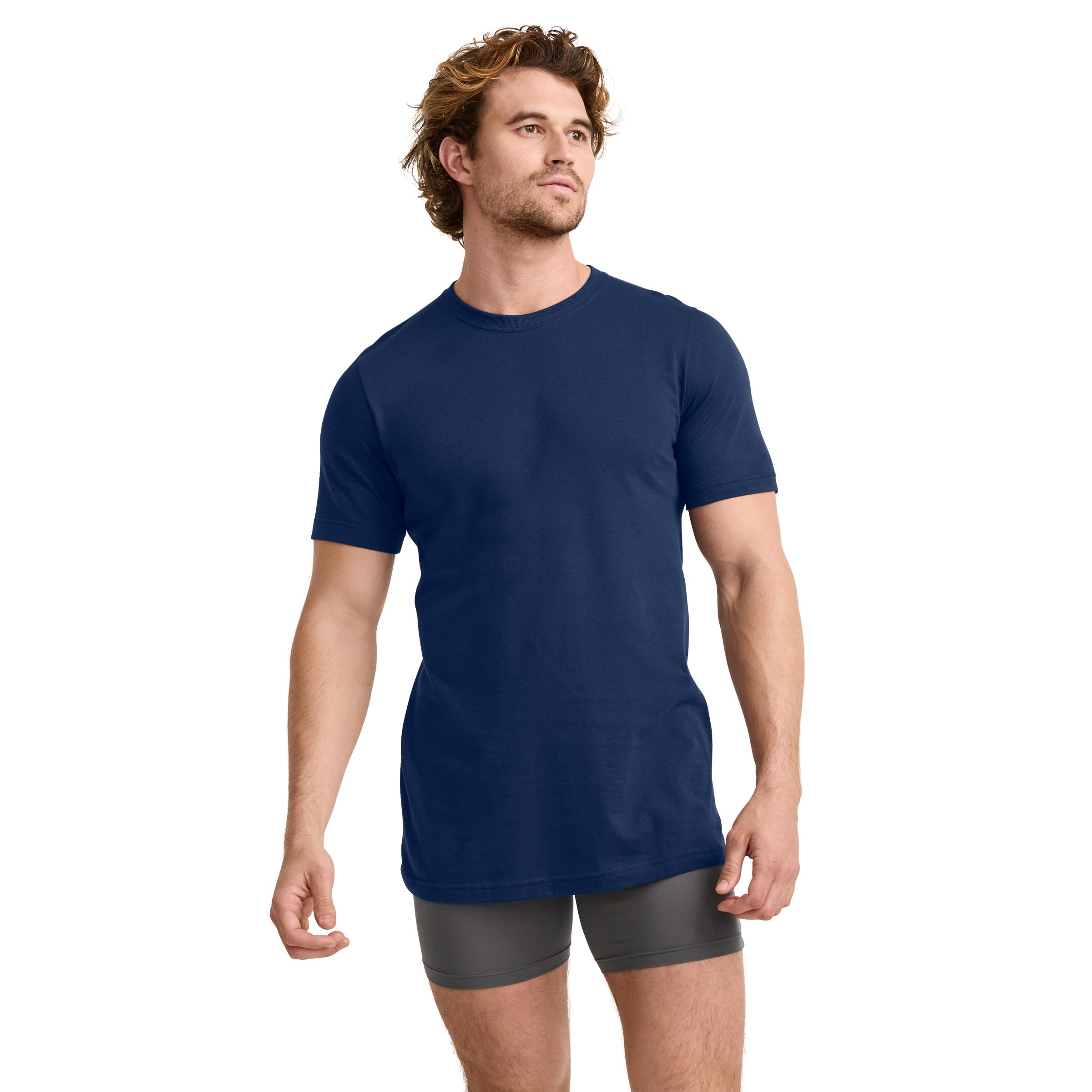 Jockey - T-shirt da uomo a girocollo classico, confezione da 3, colore: bianco, XL