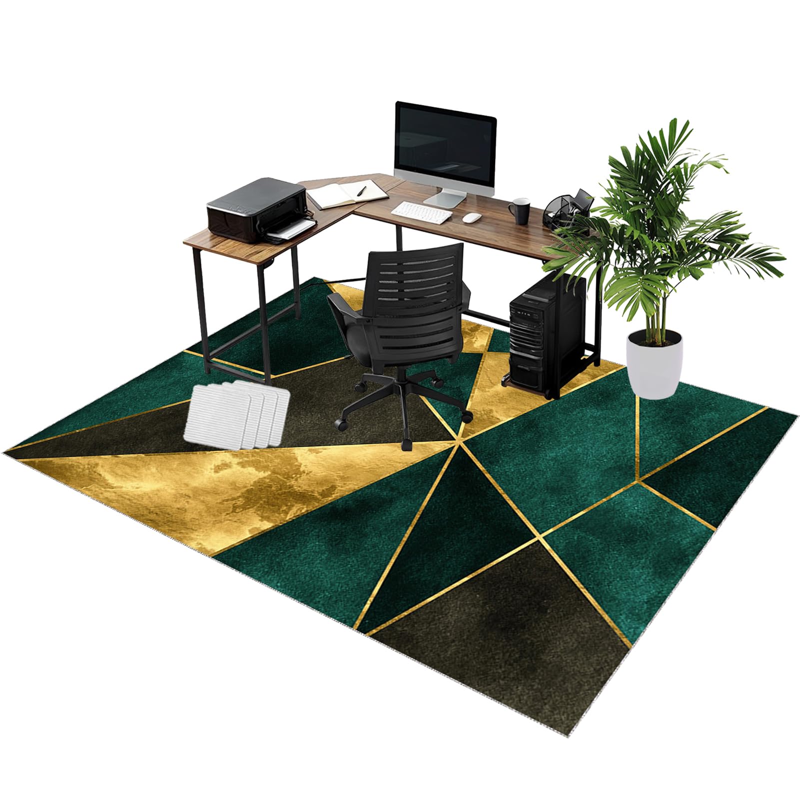 Rolling Chair Mats, Office Chair Mat for Carpet and Wooden Floors 120 x 160 cm Non-slip Gaming Floor Protector, Washable Desk Carpet Protector Rug for Home Office, Non Slip Floor Protection Mat