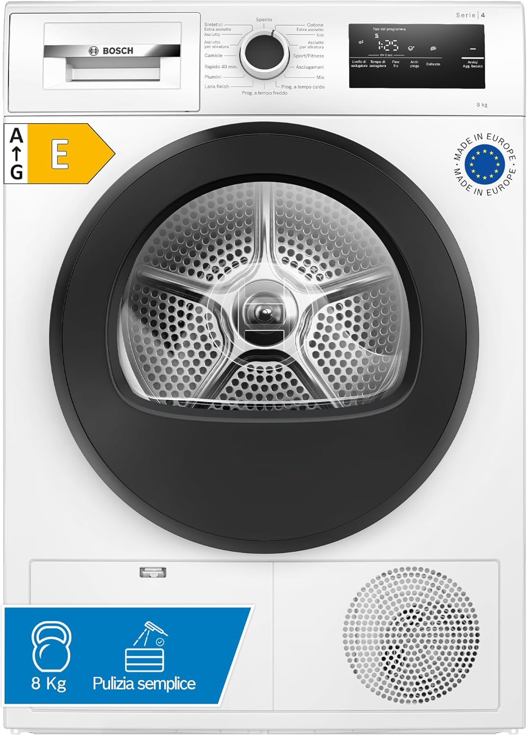 Bosch WTH85298II Serie 4 Asciugatrice 8kg smart pompa calore