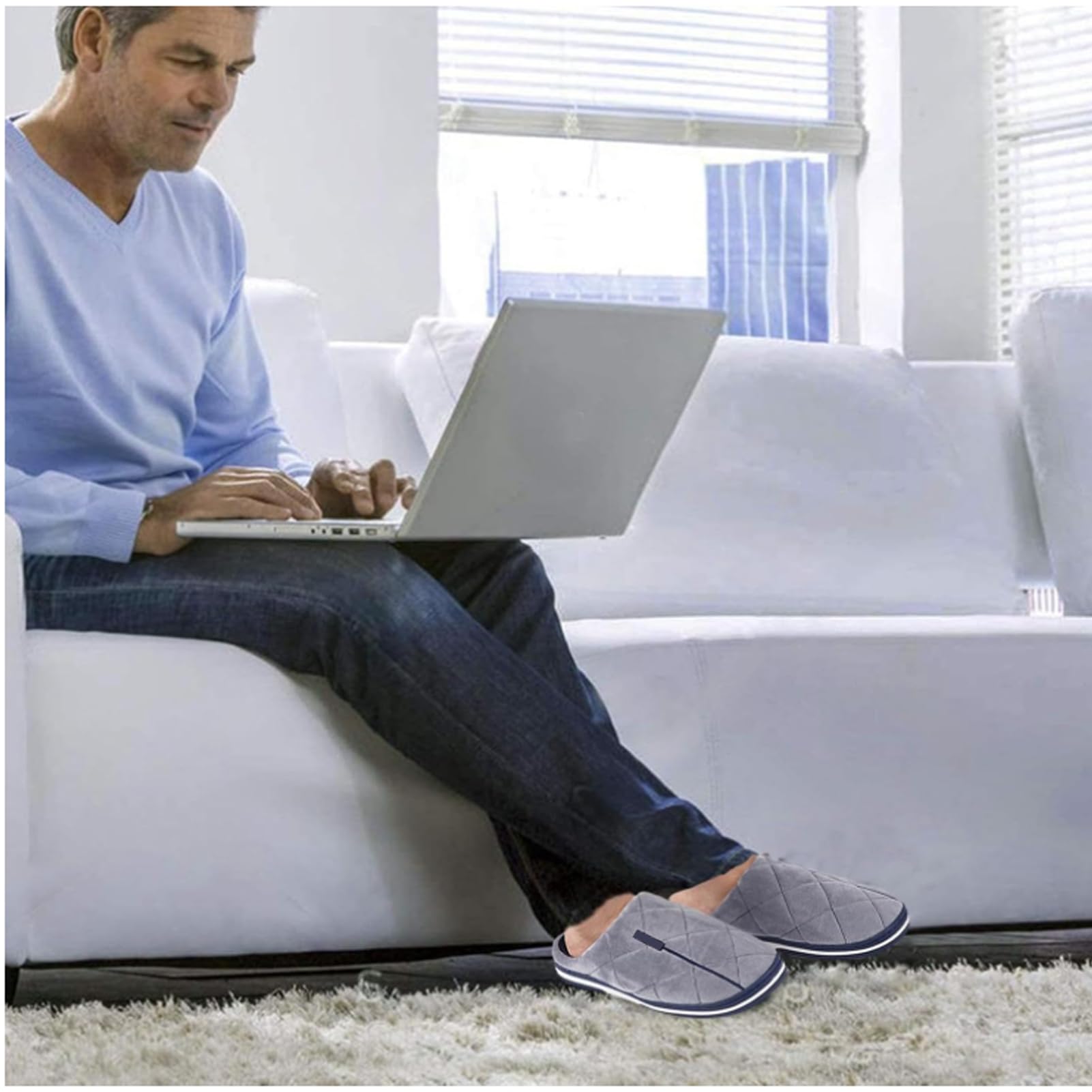 Pantofole Riscaldate USB Lavabile, Scaldapiedi Elettrico Pantofole Ciabatte Riscaldanti Elettriche Scalda Piedi Scarpe Invernali Calde Pantofole in Peluche per Donna Uomo