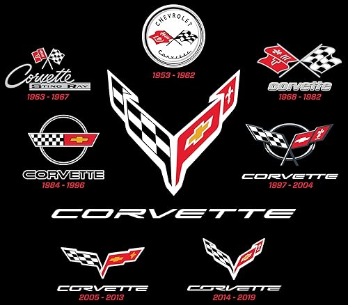 Miniatura 2 de JH DESIGN GROUP Corvette C1 C2 C3 C4 C5 C6 C7 C8 Logo Collage Negro Sudadera con capucha para hombre