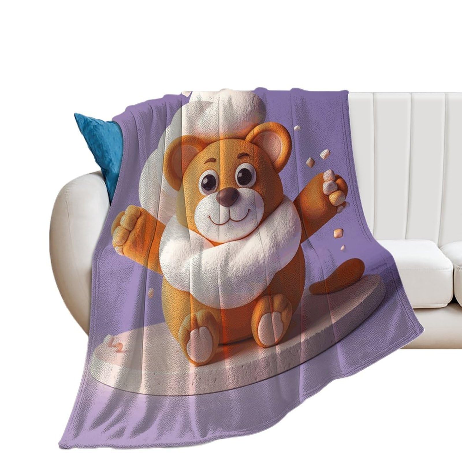 Couverture de voyage en flanelle compacte pour camping et soirées sur le canapé