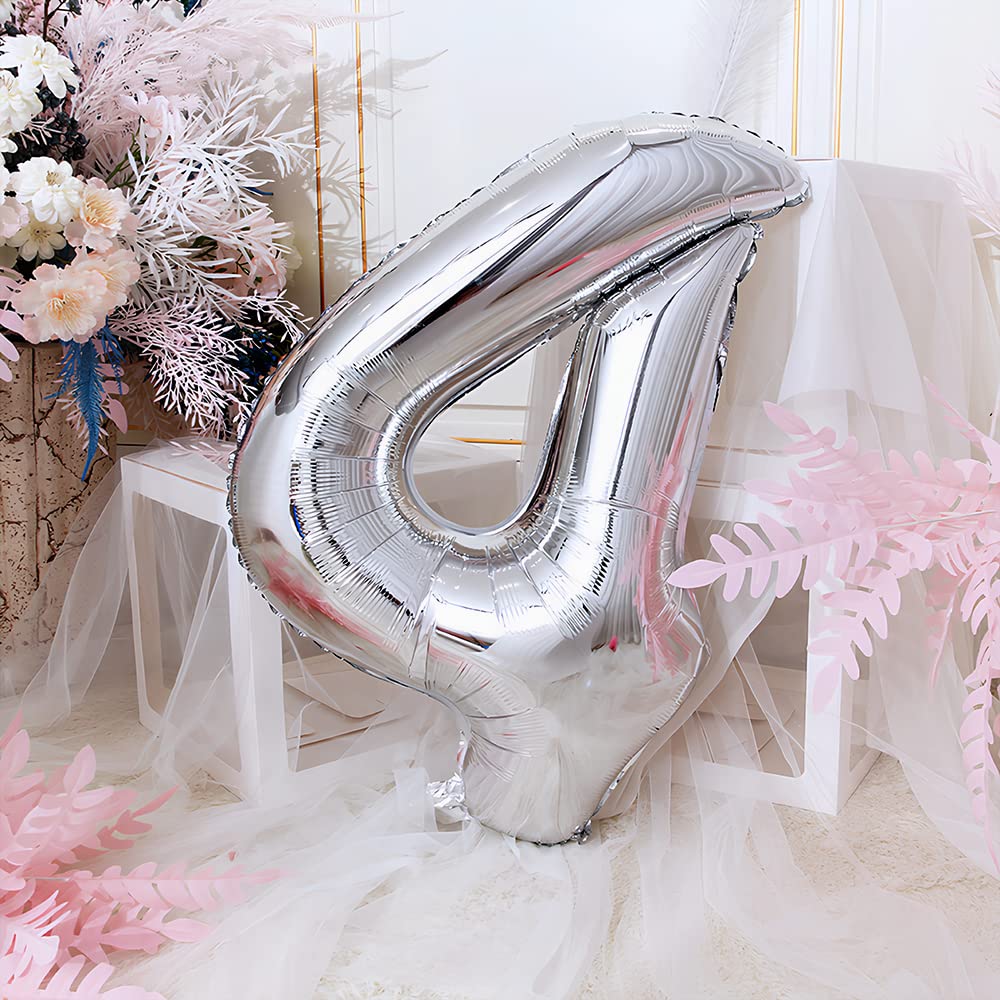 Foil Globo Número 5 Azul 40" (101cm), Inflable Helio o aire, Gigante Numeros 0-9, 10-19, 20-29, 30-100, Grande Globos Decoración para La Boda Aniversario y Cumpleaños Fiestas — view 130