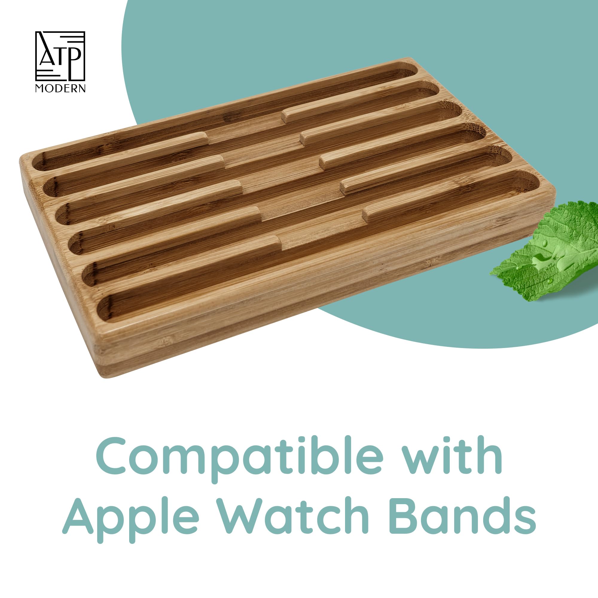 Organizer do wyświetlacza paska do zegarka, drewniany pasek, portfel, kompatybilny ze wszystkimi paskami Apple Watch 38 mm, 42 mm i 44 mm (6, orzech włoski)