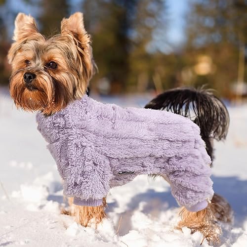 Miniatura 7 de Pijamas para perros pequeños, niños y niñas, suéter de cuello alto, ropa gruesa y cálida, abrigo de forro polar para clima frío, pijamas para