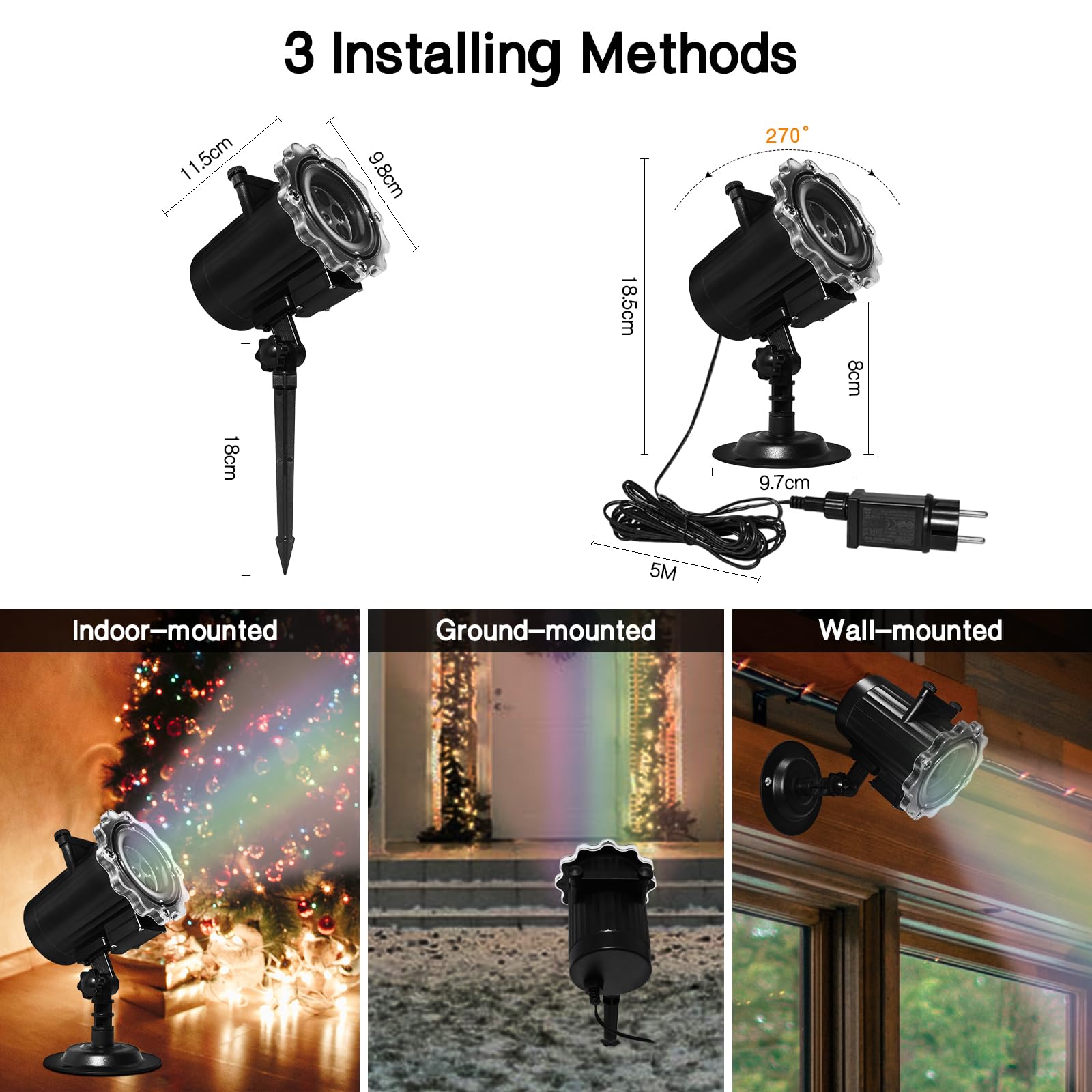MOSSNDAR Proiettore Natale Esterno Interno, 16HD Multi Festival Slides Luci di Natale da Esterno, Impermeabile Proiettore Fiocchi di Neve con Telecomando Timer Per Natale Decorazioni Casa Natalizio
