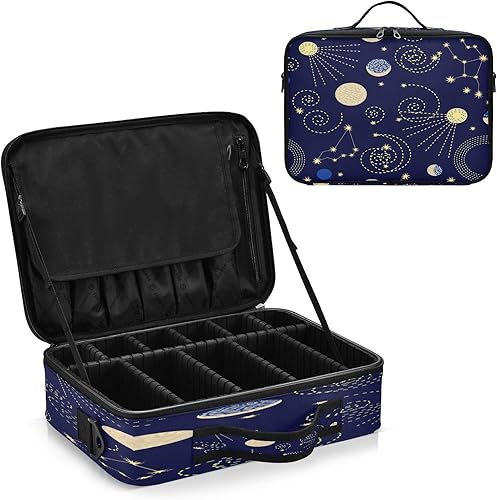 Miniatura 2 de Abstract Space Navy Blue cosmetic bag makeup make up travel bag with compartments makeup bag organizer cosmetiquera de viaje para hombre for women