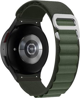 Teknoft سامسونج غالاكسي ووتش 7/6/5/4/FE سلسلة (40 mm/44 mm) ووتش 6/4 الكلاسيكية (47 mm/43 mm/42 mm) خفيفة الوزن وناعمة 20 mm منحني جبال الألب حلقة النسيج الحبل لسامسونج ووتش 5 برو 45 mm