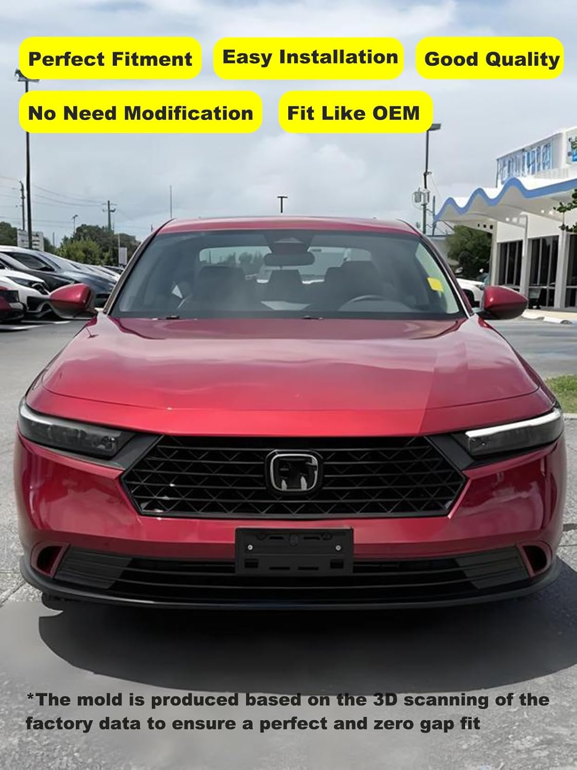 FASTCHE Front Bumper License Tag Plate Frame Bracket Holder Compatible with 2023 2024 2025 Honda Accord Front Bumper License Plate Holder Mounting Bracket Replace # HO1068147 7118030AA00