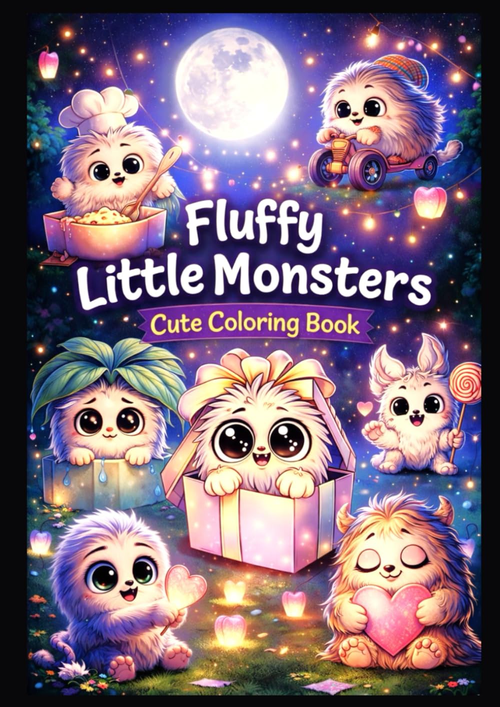 Fluffy Little Monsters – Cute Coloring Book: 50 Adorable Fluffy Monsters to Color | Single-Sided Pages for Easy Framing | Cute & Cozy Coloring Book for Relaxation