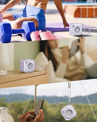 Miniatura 8 de EWA Altavoz Bluetooth pequeño A110 con sonido estéreo fuerte, altavoz inalámbrico portátil con linterna, tiempo de reproducción de 12 horas, tarjeta