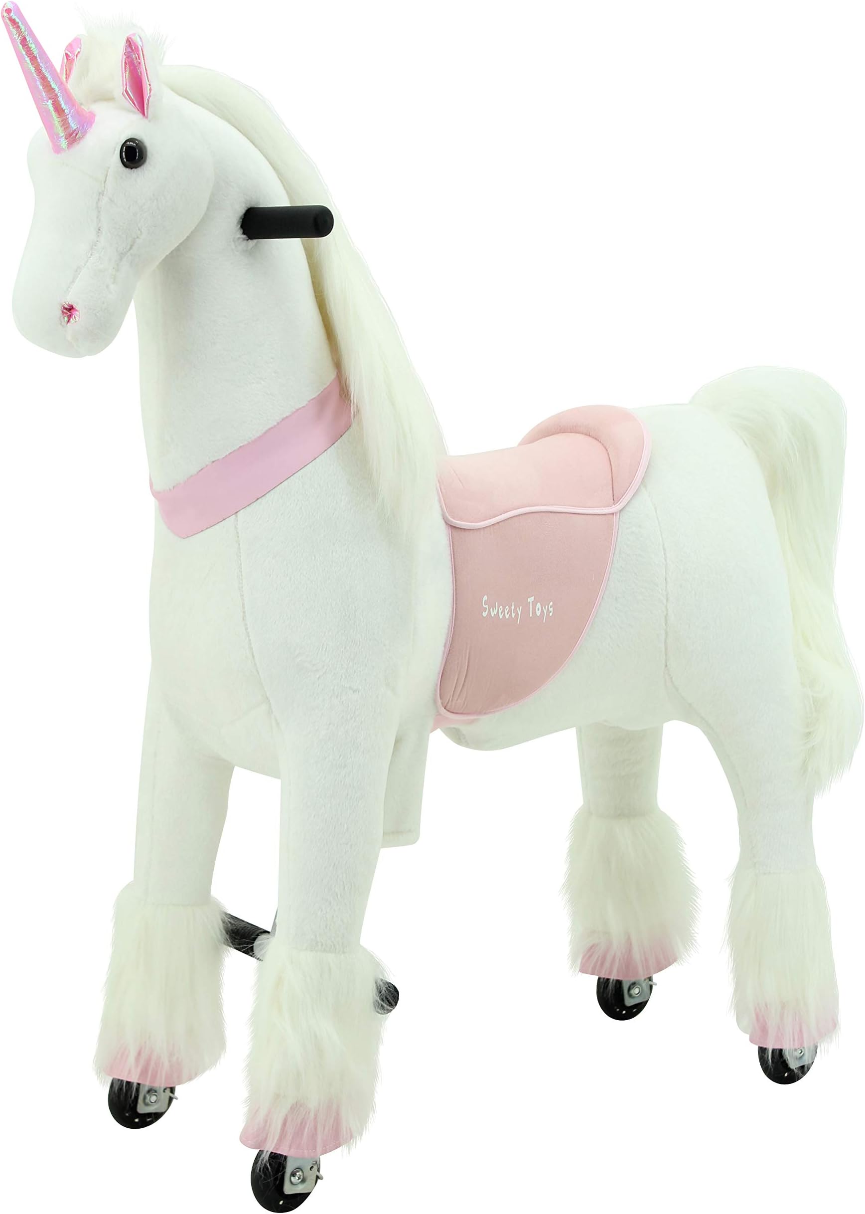 Plüsch 7264 Mount Large Unicorn on Wheels for 4 to 9 Years Riding Animal, White, Groß