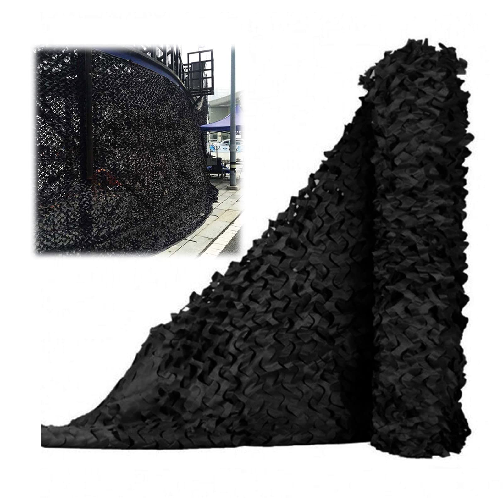 Jolan Black Reinforced Camouflage Netting, Shade Decoration Net, Camo Netting For Hunting, Camouflage Net Military 2×2M 2×3M 2×10M 3×3M 3×4M 3×5M 3×6M 4×4M 4×6M 4×7M 5 ×5M,-2X3m(6.6 * 9.8Ft)