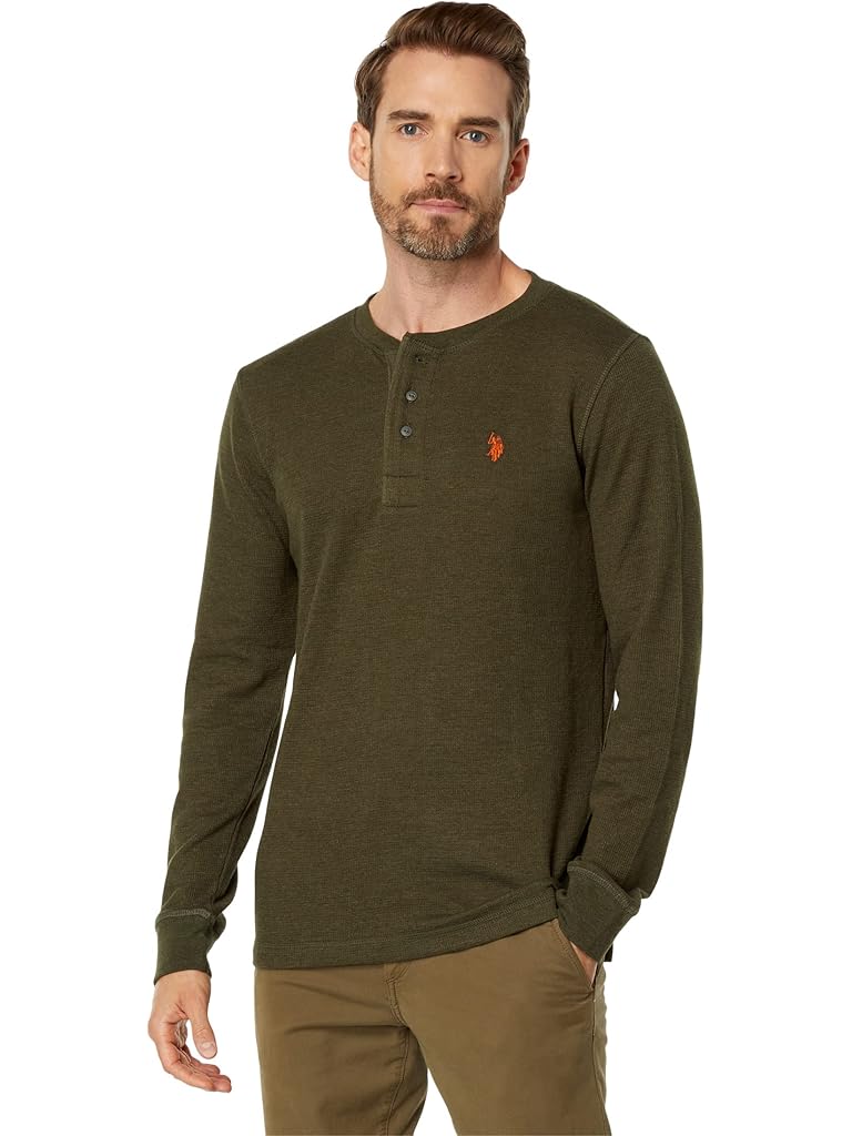 U.S. POLO ASSN. Long Sleeve Solid Thermal Henley