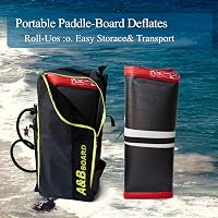 A&BBOARD Felfújható SUP Paddleboard Kezdőknek 350x81x15 cm, Fekete-Piros, 130 kg Teherbírás, Hátizsákkal, Evezővel és Kiegészítőkkel 8