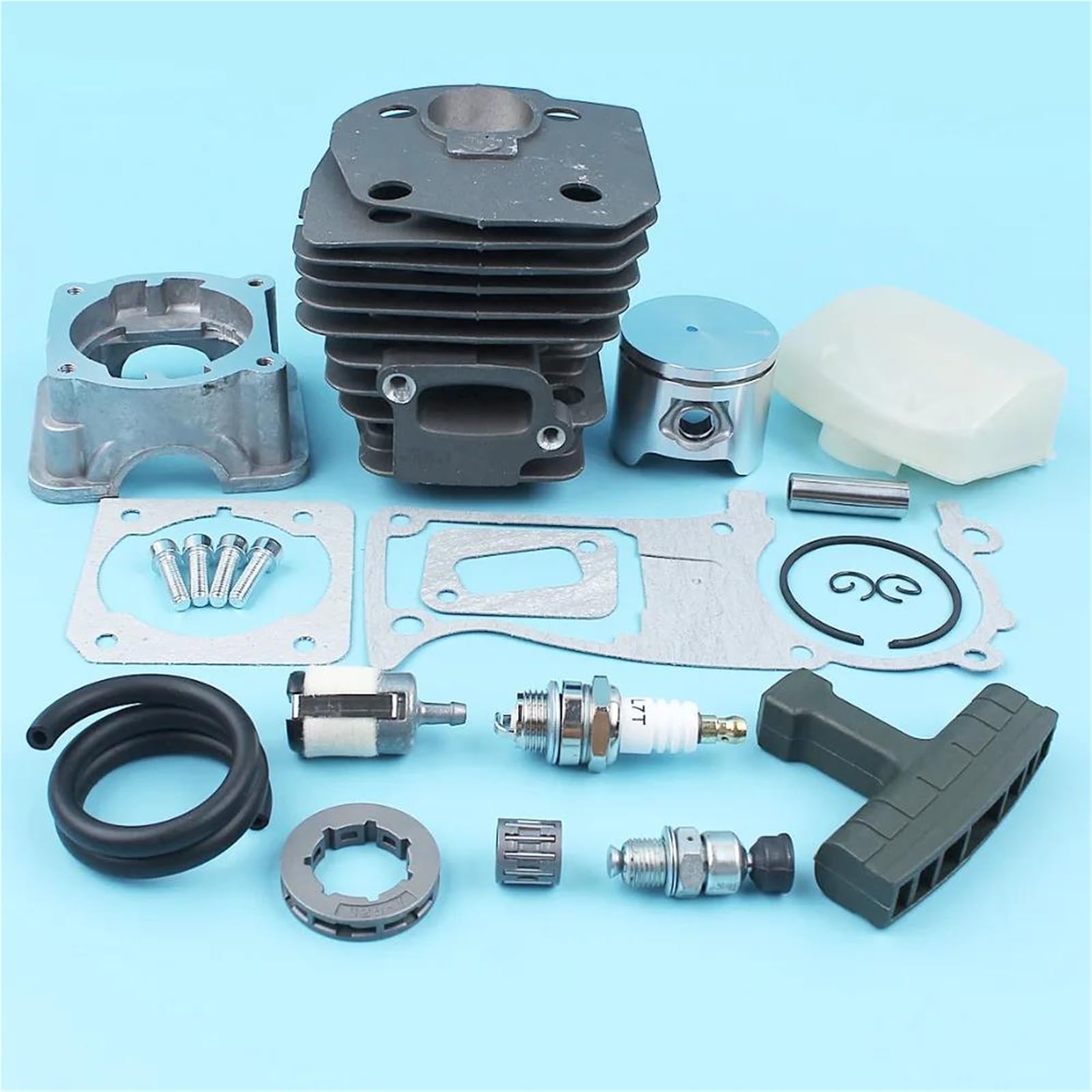 Kit De Juntas De Cárter De Motor De Pistón De Cilindro De 44 Mm para Motosierra para Jonsered CS 2141, 2145, 2149, 2150 Y 2152, con Revestimiento Nikasil. Más Piezas De Reparación.