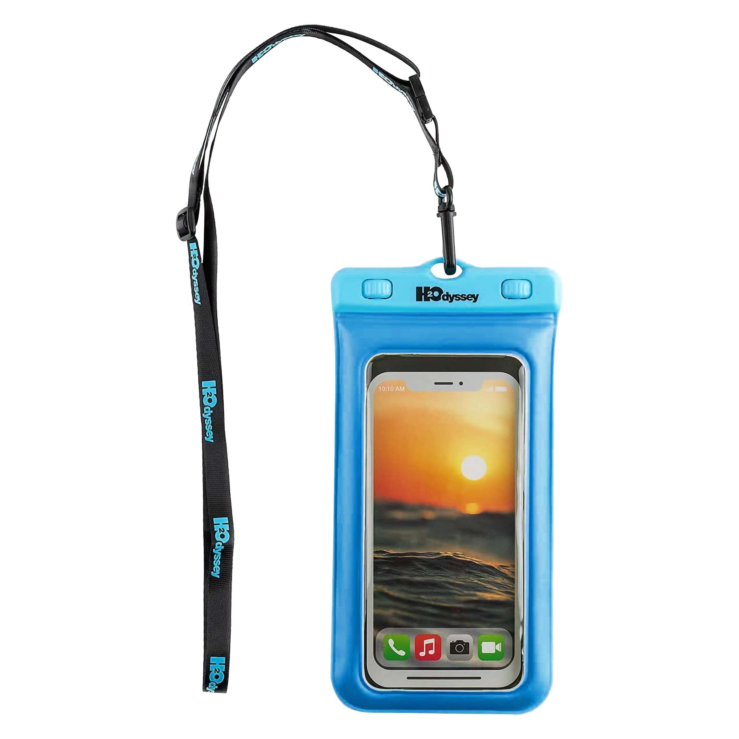 H2ODYSSEY Waterproof Phone Case and Lanyard - Excellent Waterproof Protection - Floats in The Water -Lanyard for Beach Kayak Travel - Universal Size -