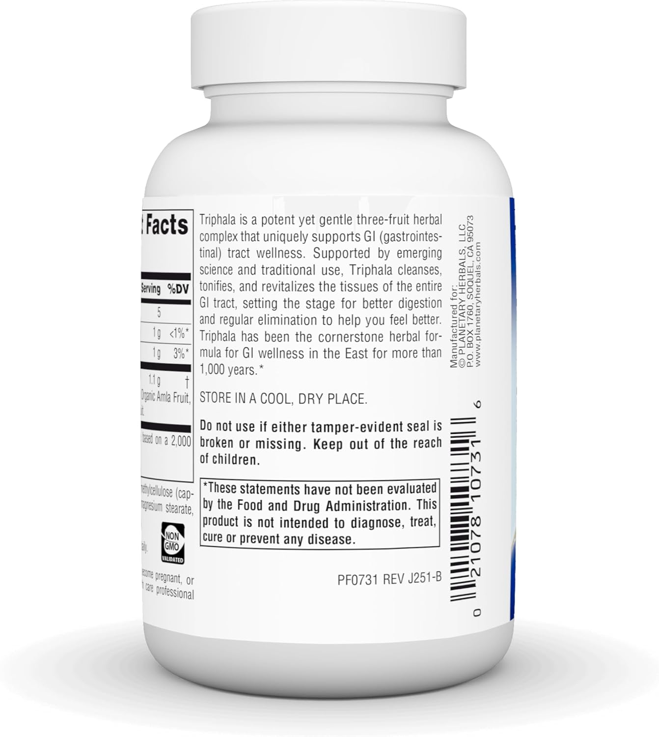 Planetary Herbals Triphala Gold 550mg, Cleanser for GI Tract Wellness, 60 Vegetarian Capsules - Image 4