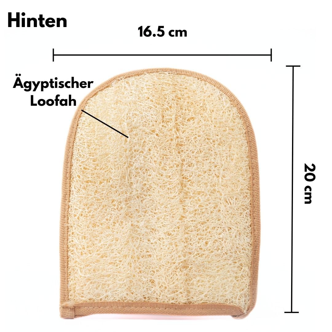 Loofahcrafts Peelinghandschuh natürlicher ägyptischer Luffa-Schwamm Luffa Waschhandschuh Badeschwamm Peelingschwamm Luffah exfoliating gloves Body Scrubber Dusch Fluff Duschschwamm Körper