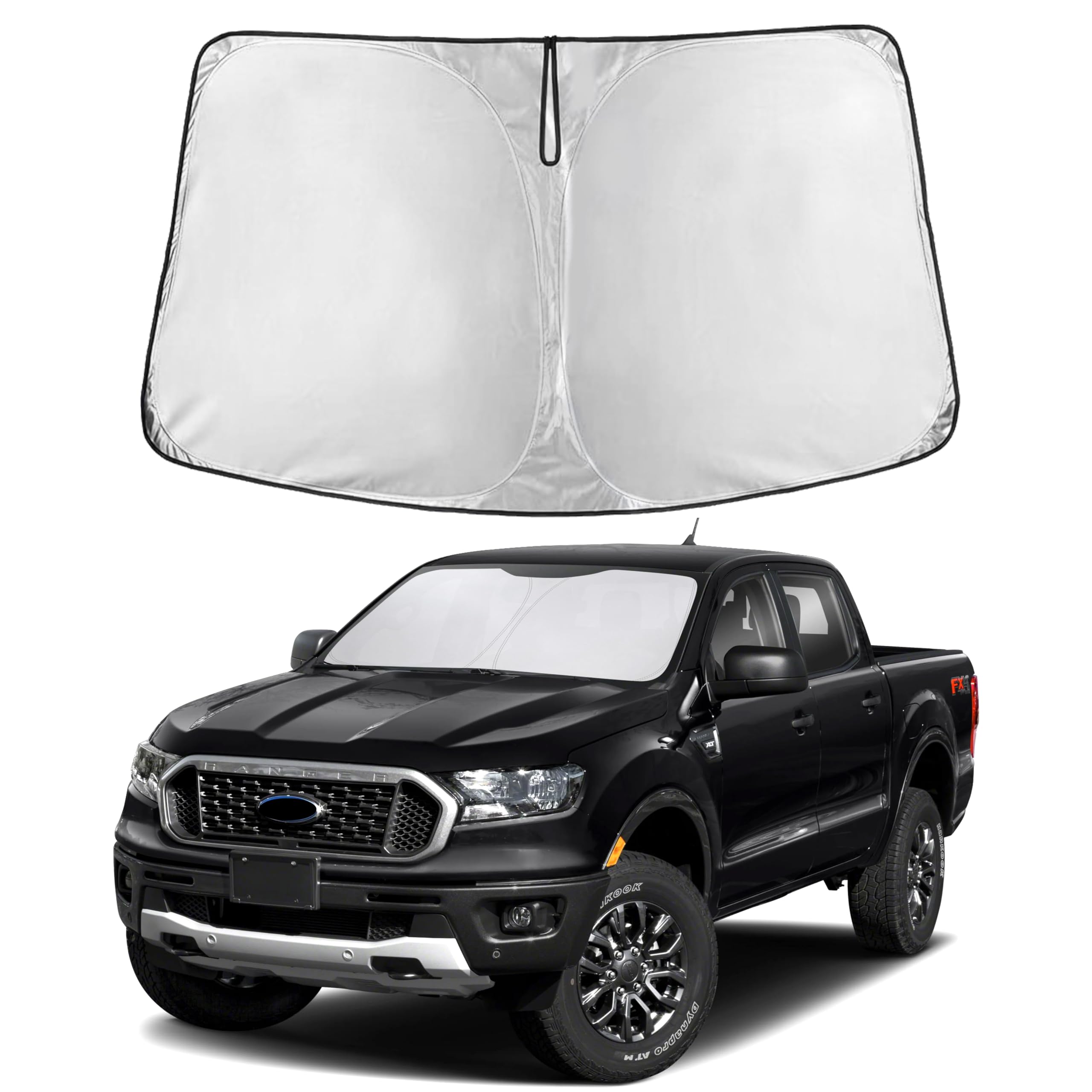 EcoNour Windshield Sun Shade Compatible for Ford Ranger 2019–2023 2024