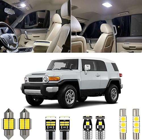 Paquete de 8 piezas de 6000 K blanco FJ Cruiser LED luz interior kit de repuesto para Toyota FJ Cruiser 2007 2008 2009 2010 2011 2012 2013 2014, con