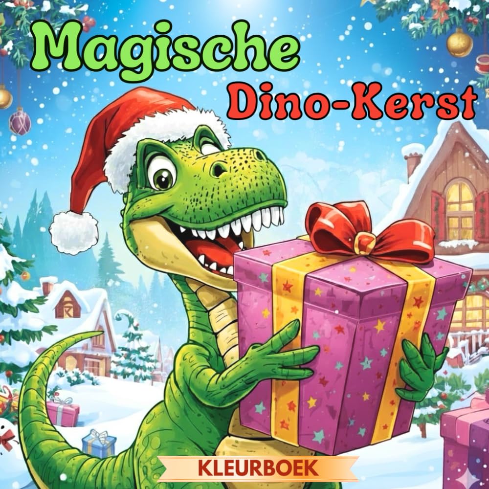 Magische Dino-Kerst: Kleurboek met Dino’s voor Kinderen 6+ – Rustgevende Kerstactiviteit & Perfect Kerstcadeau voor Jongens en Meisjes