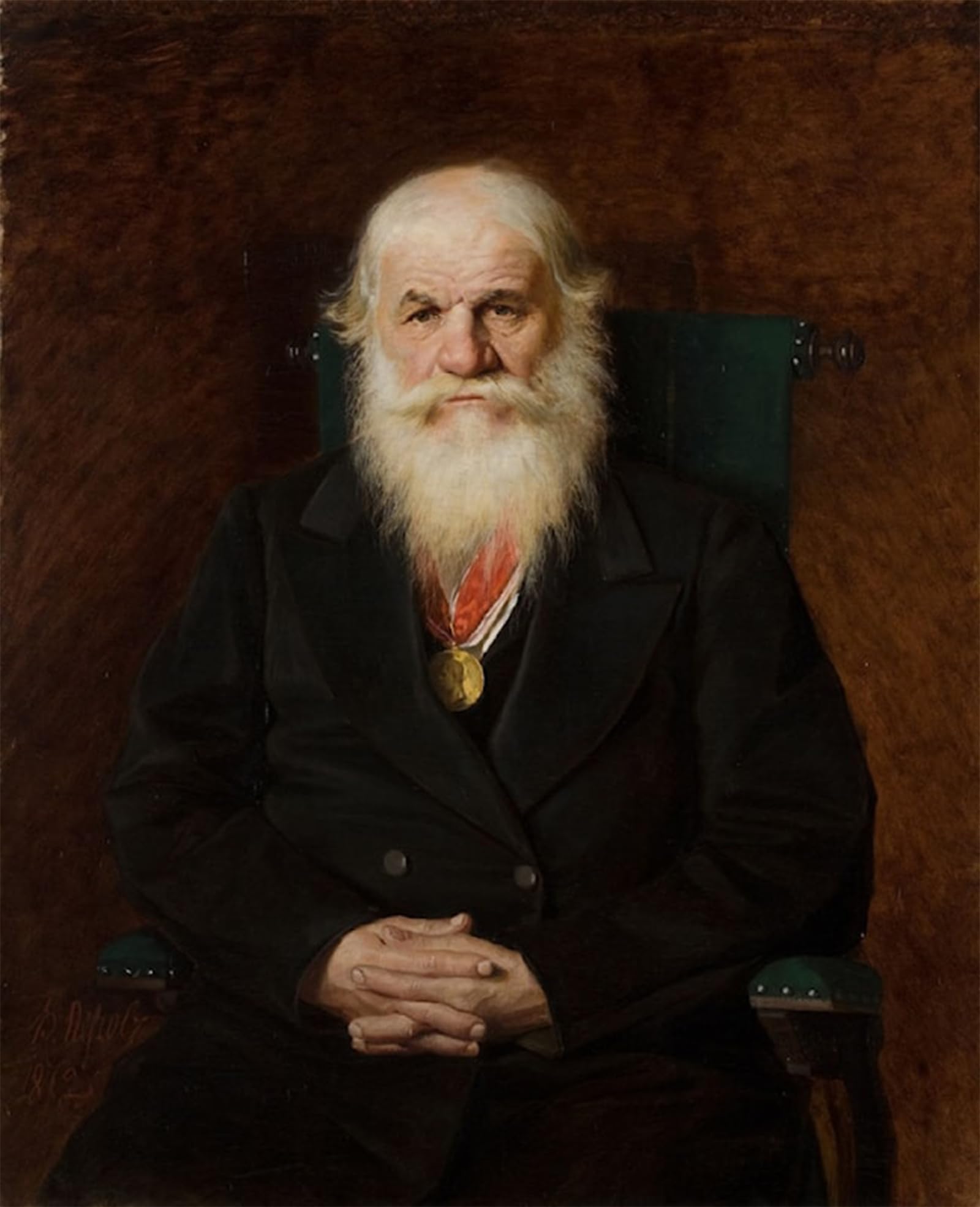 HRJUBWREE Famous Paintings Pictures Artwork Picture Portrait of Ivan Kamynin by Vasily Grigorievich Perov Photo Wall Print for Home Decor 60x90cm