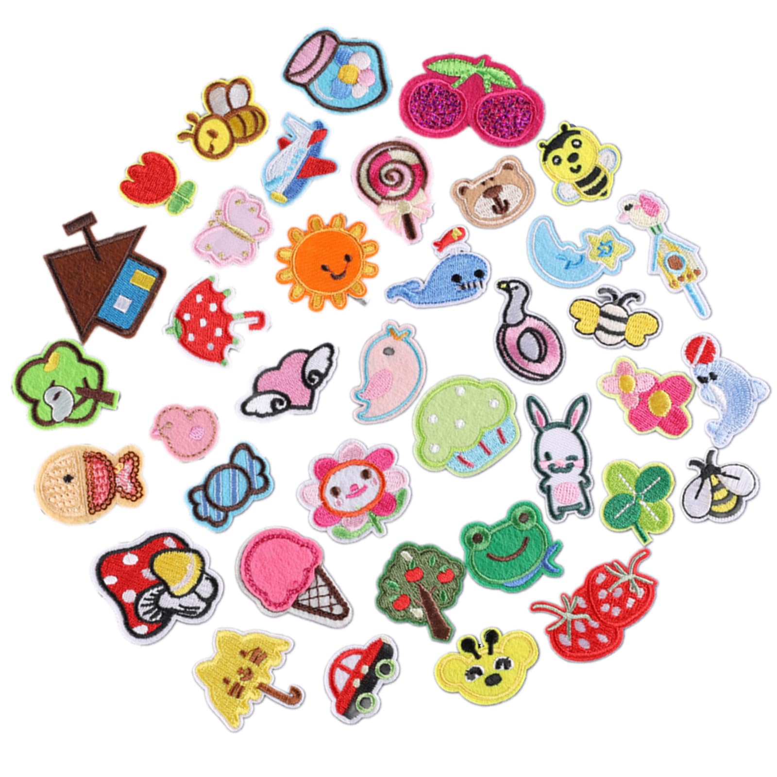 Tsophreniq 38 Pcs Animal Sewing Patches Strawberry Applique Embroidered Plane Iron on Repair