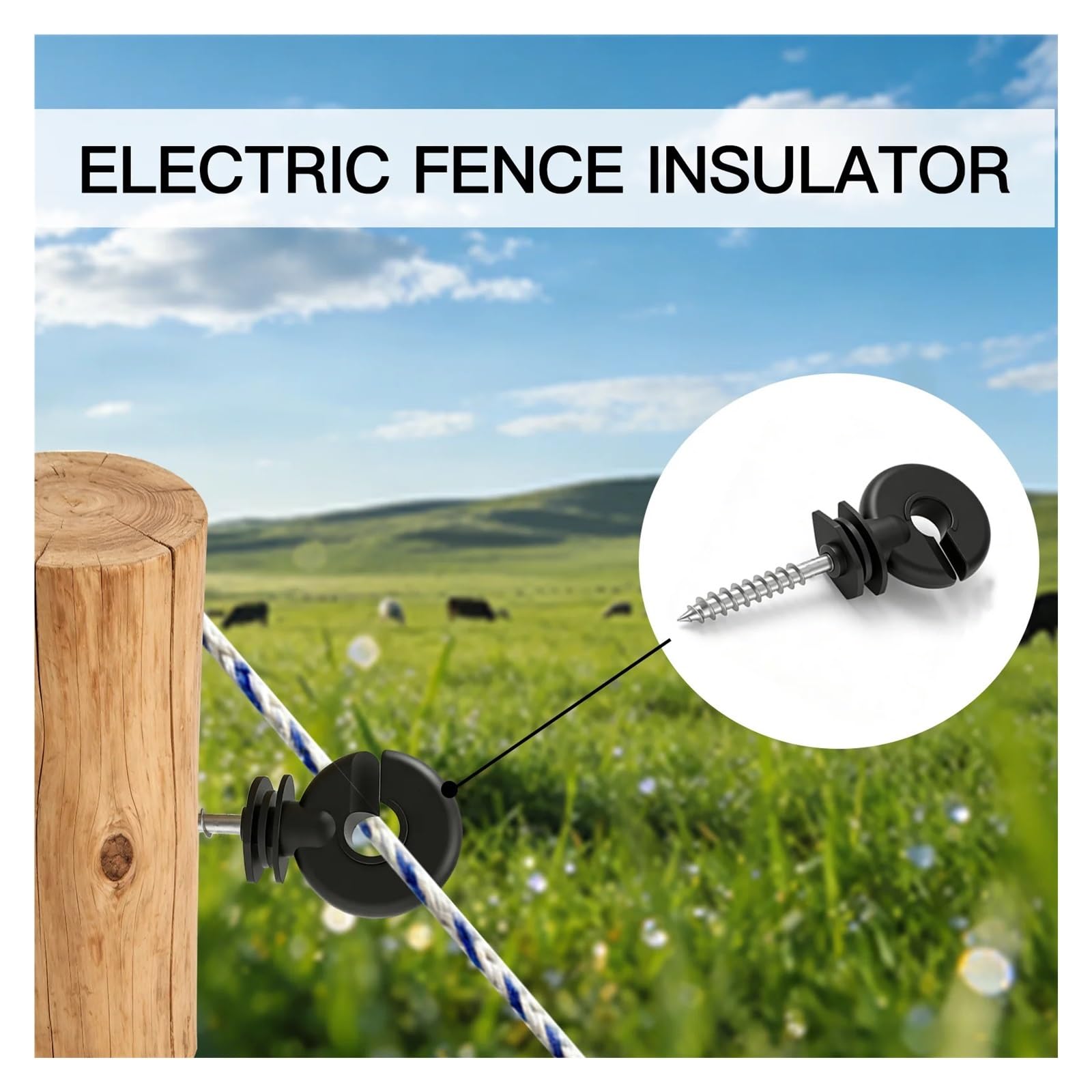 Aisladores De Cercas Eléctricas, 50 Uds., 1 Unidad, Herramienta Instalación, Poste Madera for Seguridad Animales Granja, Alambre Alto Voltaje Acc para Madera, Cuerda, Valla Eléctrica