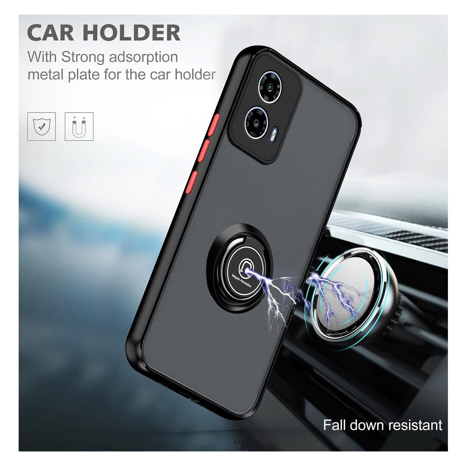 Coque antichoc magnétique bleue pour Motorola Moto G54 5G
