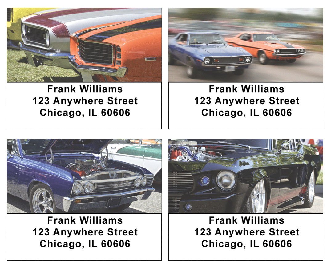 Muscle Cars Address Labels