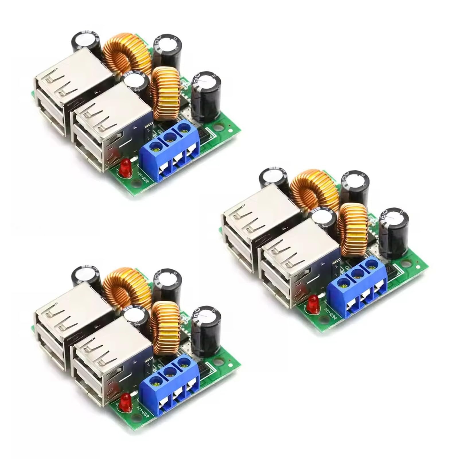 Kalttoy USB Voltages Regulator Board 5V 3A Output Wide DC9-36V Input Ranges Steps Down Power Module for Car Electronics Power
