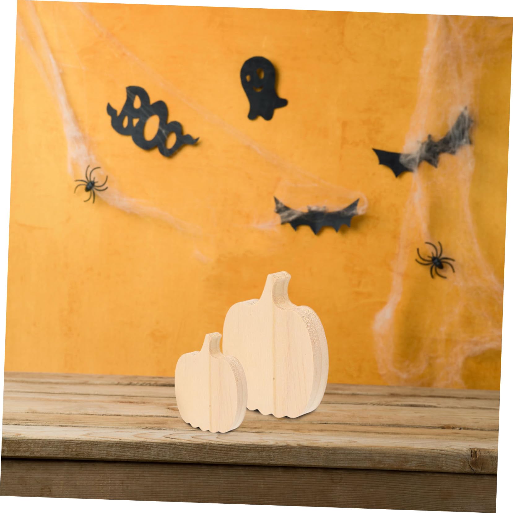 STOBAZA 12piezas Calabaza De Madera Sin Terminar Decoración De Otoño para Acción De Gracias Adorno De Calabaza De Madera para Decoración De Oficina y Hogar