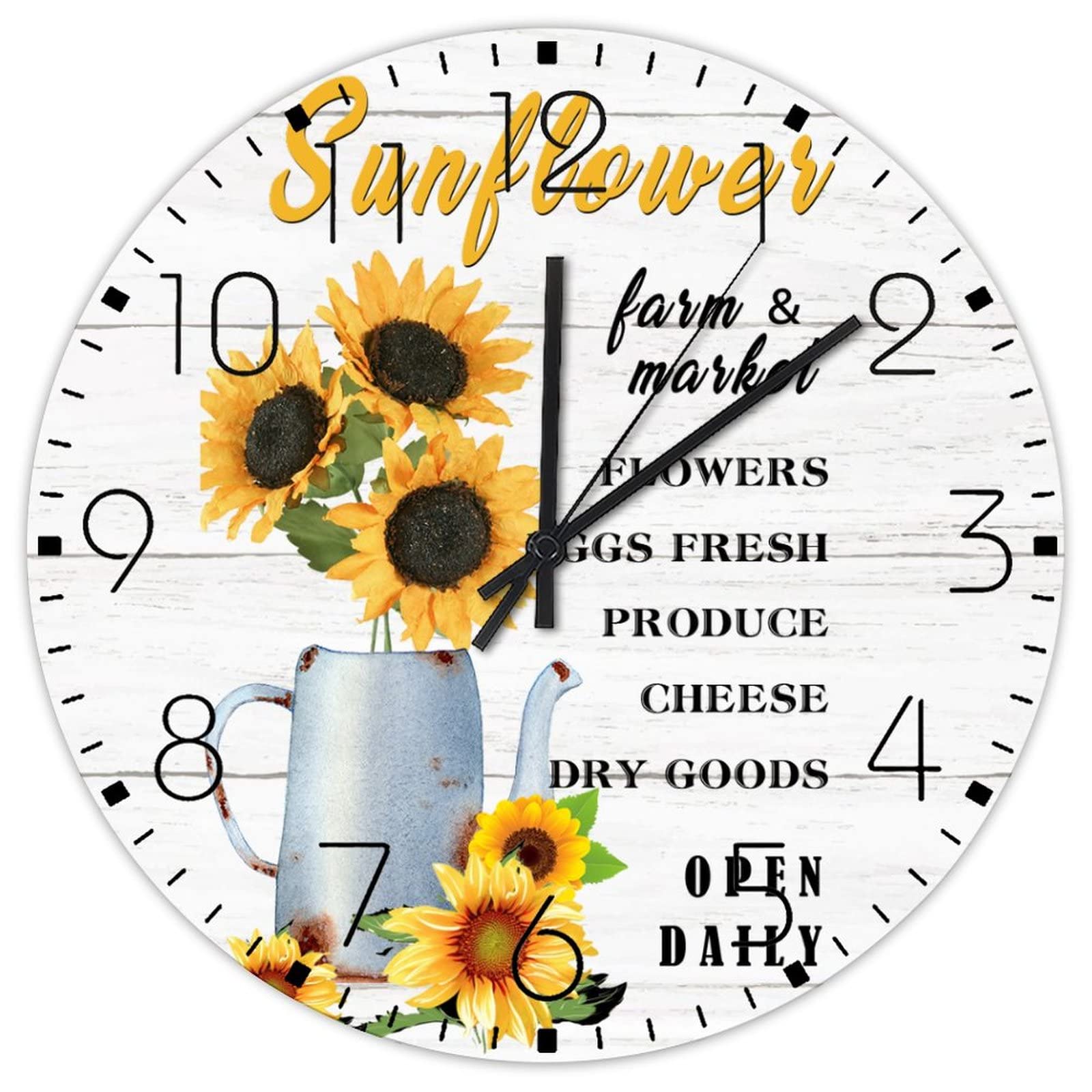 Horloge murale vintage bois suspendre decoration campagne fleur
